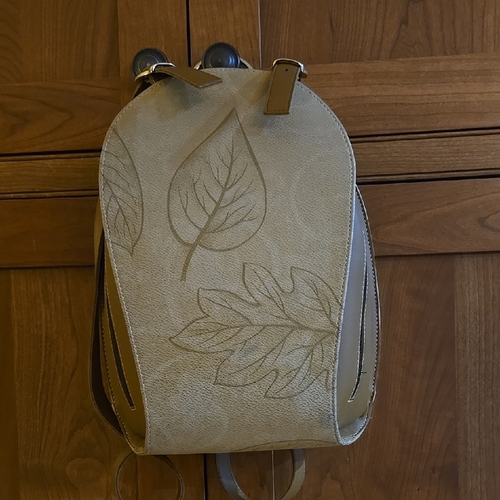 Vera Moda - Leaf Patterned Tan Backpack - image 1